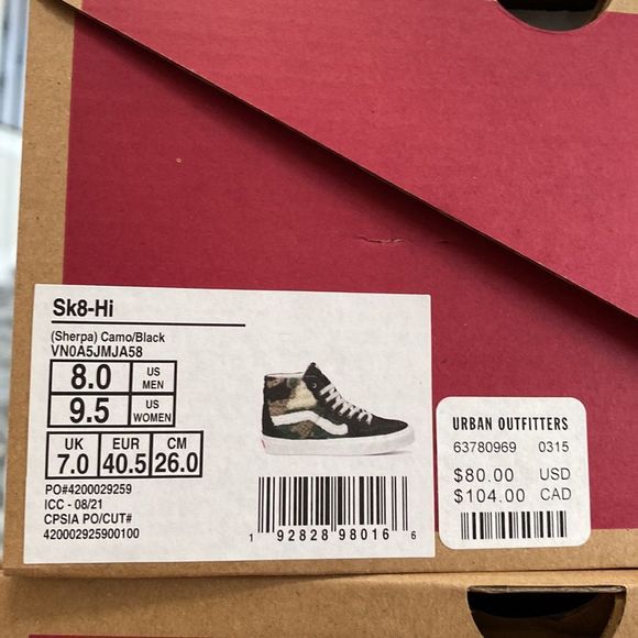 Vans Black and White Fuzzy High-Top Sneakers - Picture 13 of 14